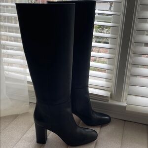 Via Spiga Black Heeled Tall Boots